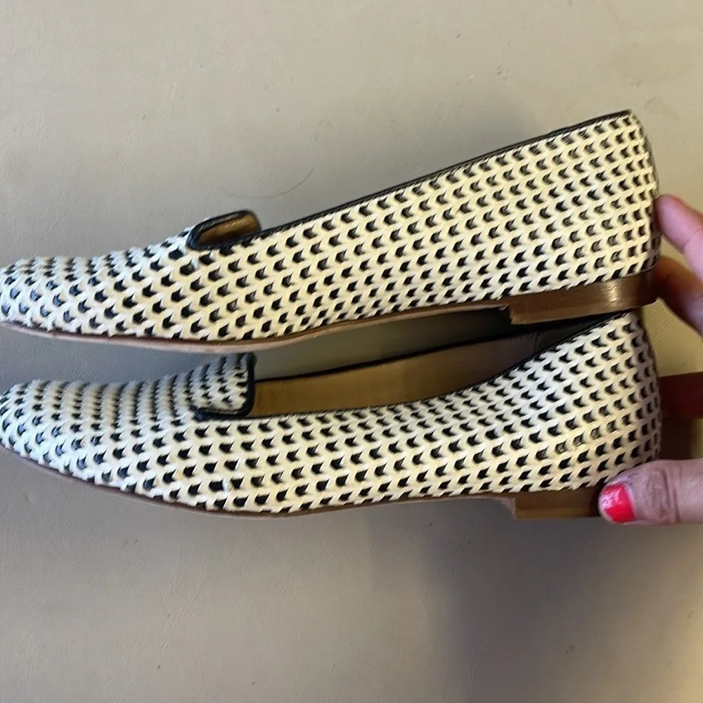 Jcrew woven leather flats sz 7 - Picture 2 of 4